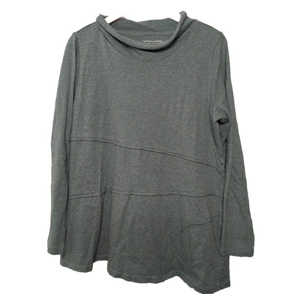 Soft Surroundings Layered‎ Sweater Womens Medium Blue / Green Long Sleeve Top - Picture 1 of 10